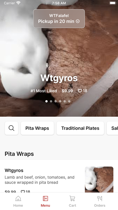 WTFalafel iPhone screenshot 2 - Food & Drink app