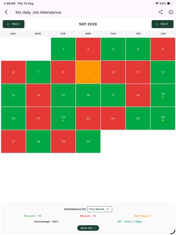 Daily Attendance Tracker App iPad screenshot 7