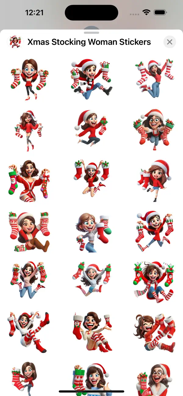 Screenshot #1 pour Xmas Stocking Woman Stickers