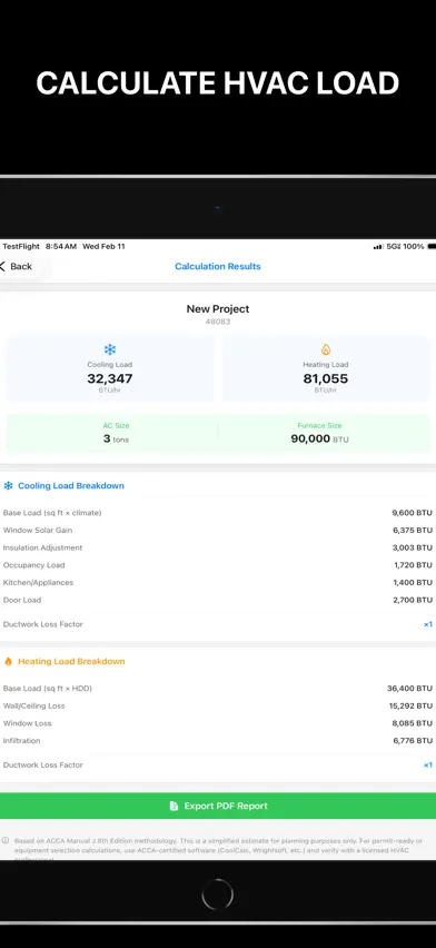 HVAC Load Calculator Manual J screenshot 1