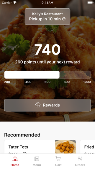 Kelly's Restaurant iPhone screenshot 1 - Food & Drink app