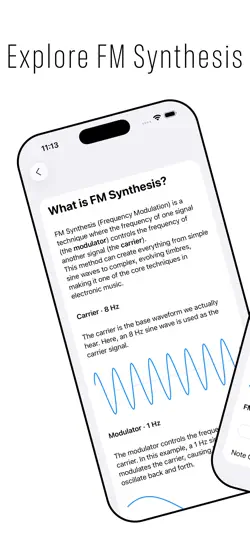 Captura de pantalla de FM Playground en iPhone 1