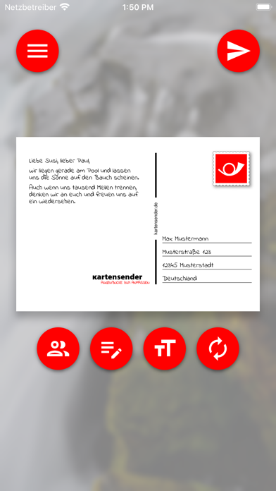 kartensender Postkarten Screenshot