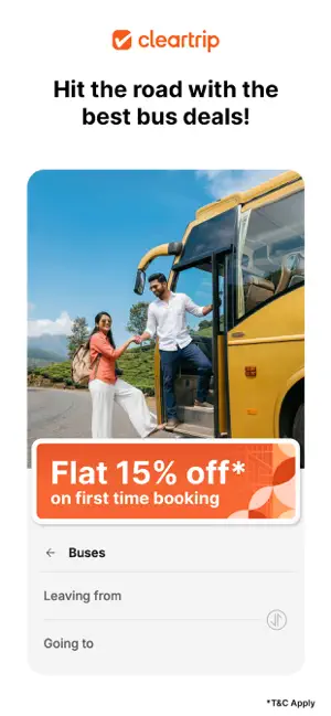 Cleartrip Flights, Hotels, Bus iPhone screenshot 5