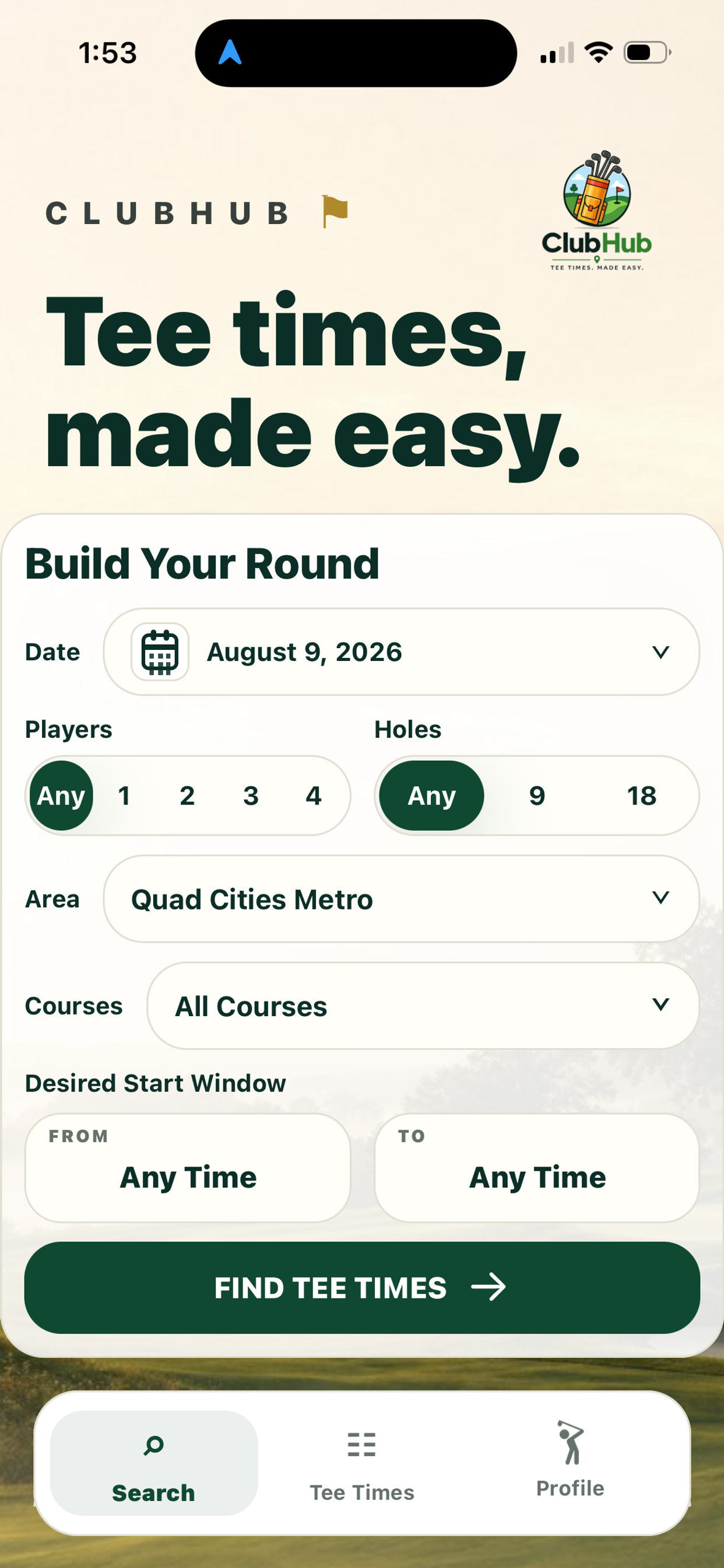 ClubHub - Tee Times screenshot 2