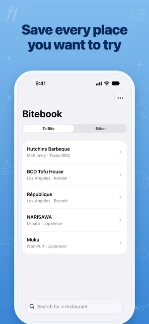 Bitebook: Restaurant Journal screenshot 1