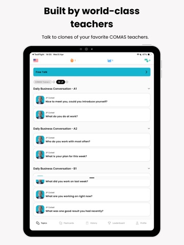 COMAS Trainer+ iPad screenshot