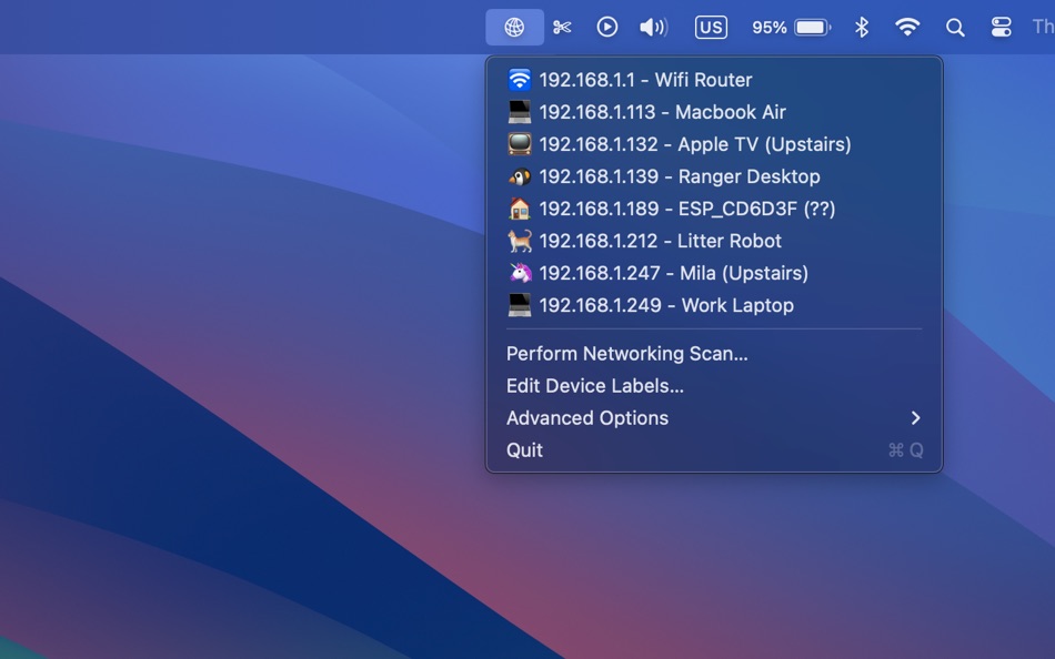 #1. LANMenuBar (macOS) Podle: Newt Group LLC