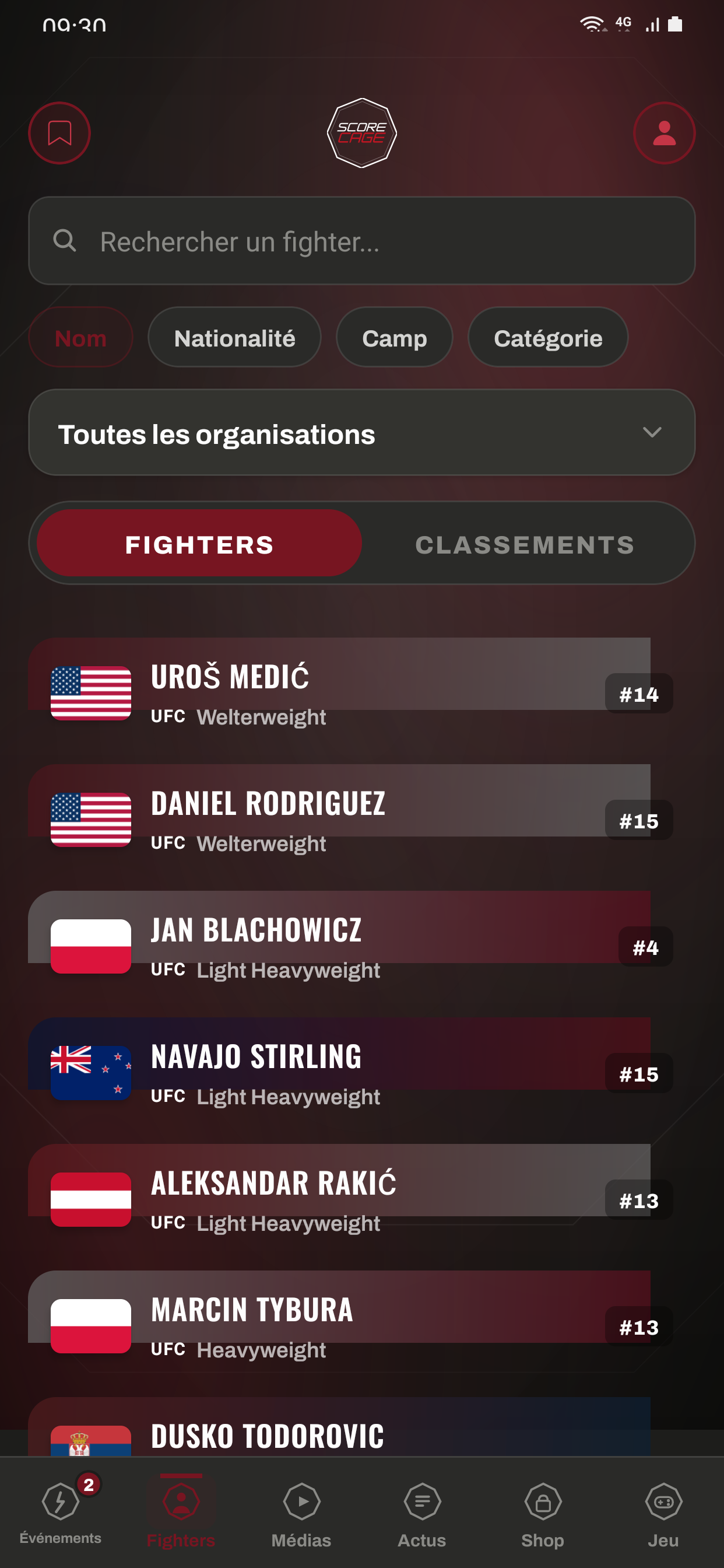 ScoreCage : MMA Hub screenshot 2