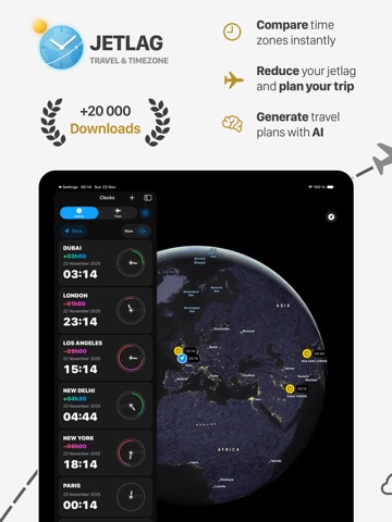 Jetlag - Travel & Timezone iPad screenshot