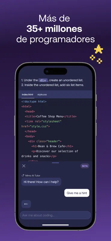 Mimo: Python, JavaScript, HTML screenshot 6 of 6