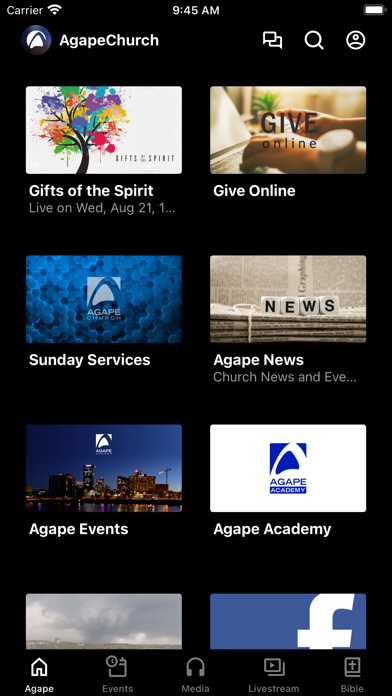 Agape Church App Screenshot