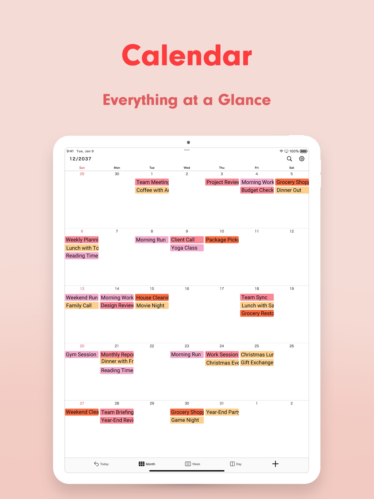 N Calendar - Planner & Agenda ipad screenshot 1