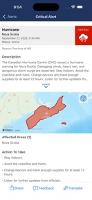 Nova Scotia Emergency Alert screenshot