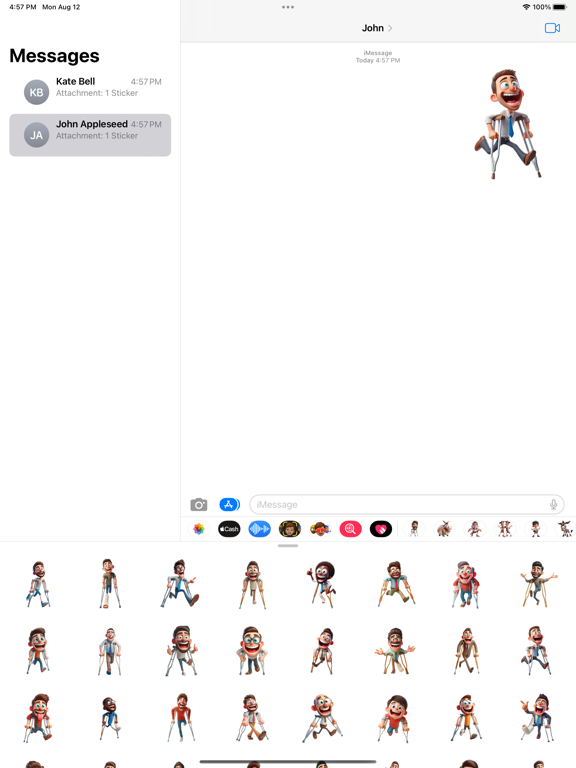Screenshot #4 pour Happy Crutches Man Stickers