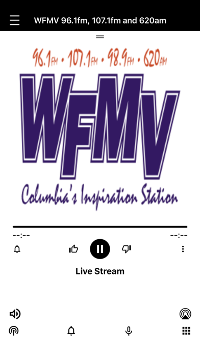 WFMV 96.1, 98.9. 107.1 & 620am Screenshot