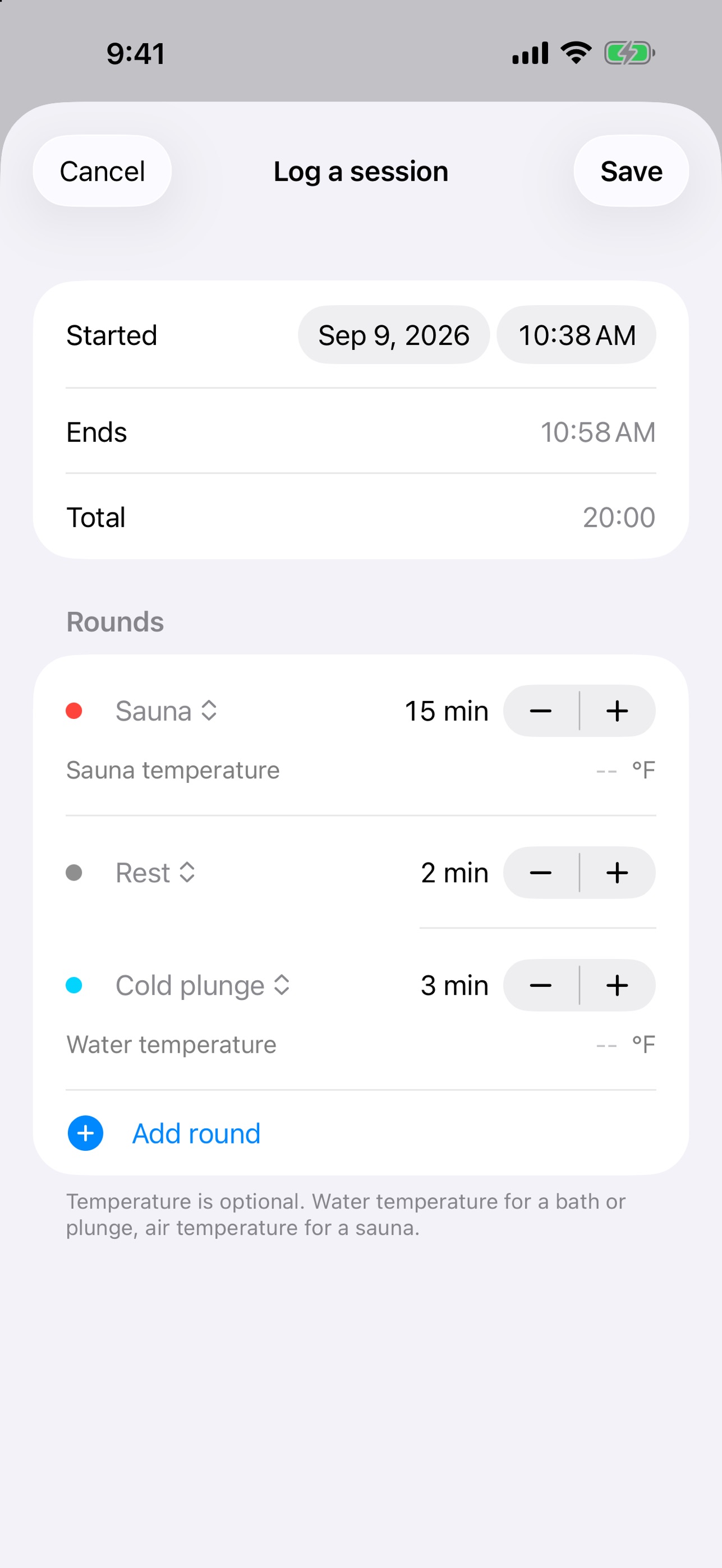 Screenshot 6 of Contrast: Sauna & Plunge Log