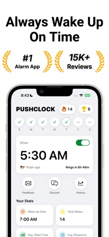 PushClock - Loud Alarm Clock screenshot 1