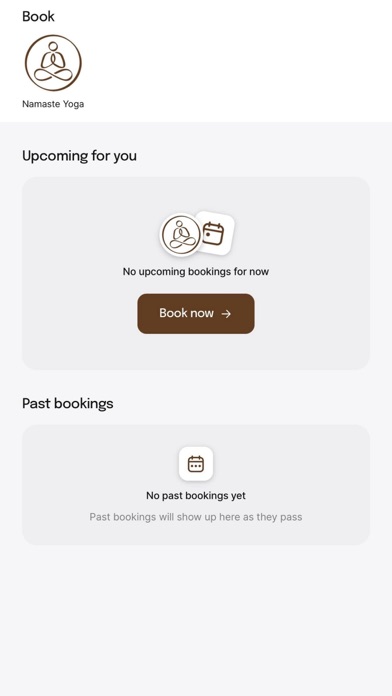 Namaste Yoga Booking Screenshot