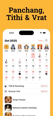 Hindu Calendar: Panchang 2026 iPhone screenshot