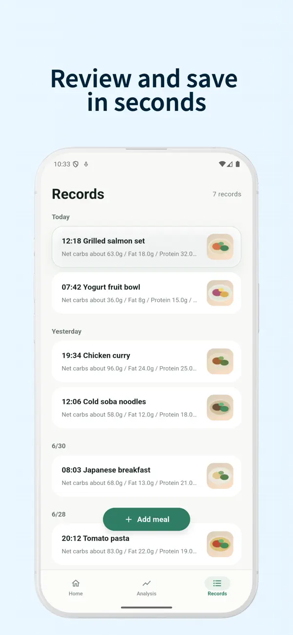 Screenshot #2 pour MorselFlow: AI Meal Diary