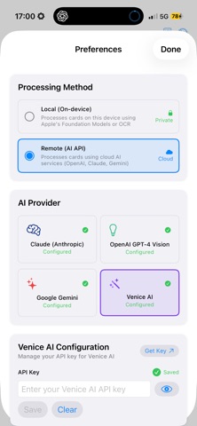 Card Pro AI iPhone screenshot