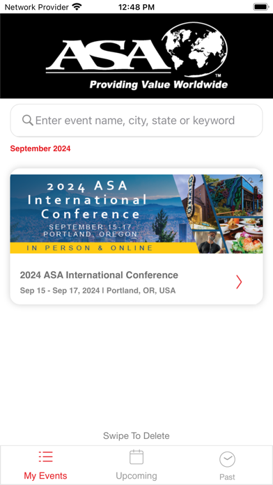 ASA Events Screenshot