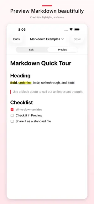 Kihya Memo: Notes & Markdown screenshot 3