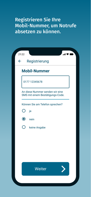 nora - Notruf-App Screenshot