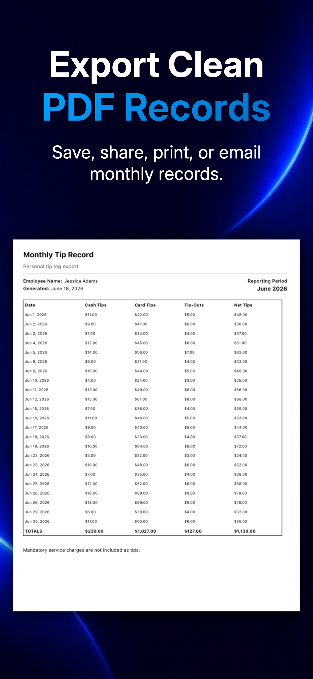 TipLogger: Tip Tax Journal screenshot 5