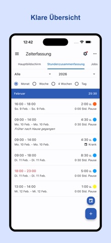 Zeiterfassung - Überall — Screenshot 3