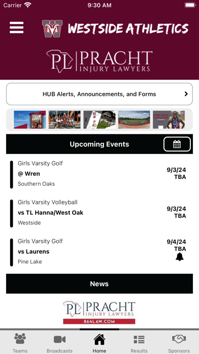 Westside Rams Athletics Screenshot