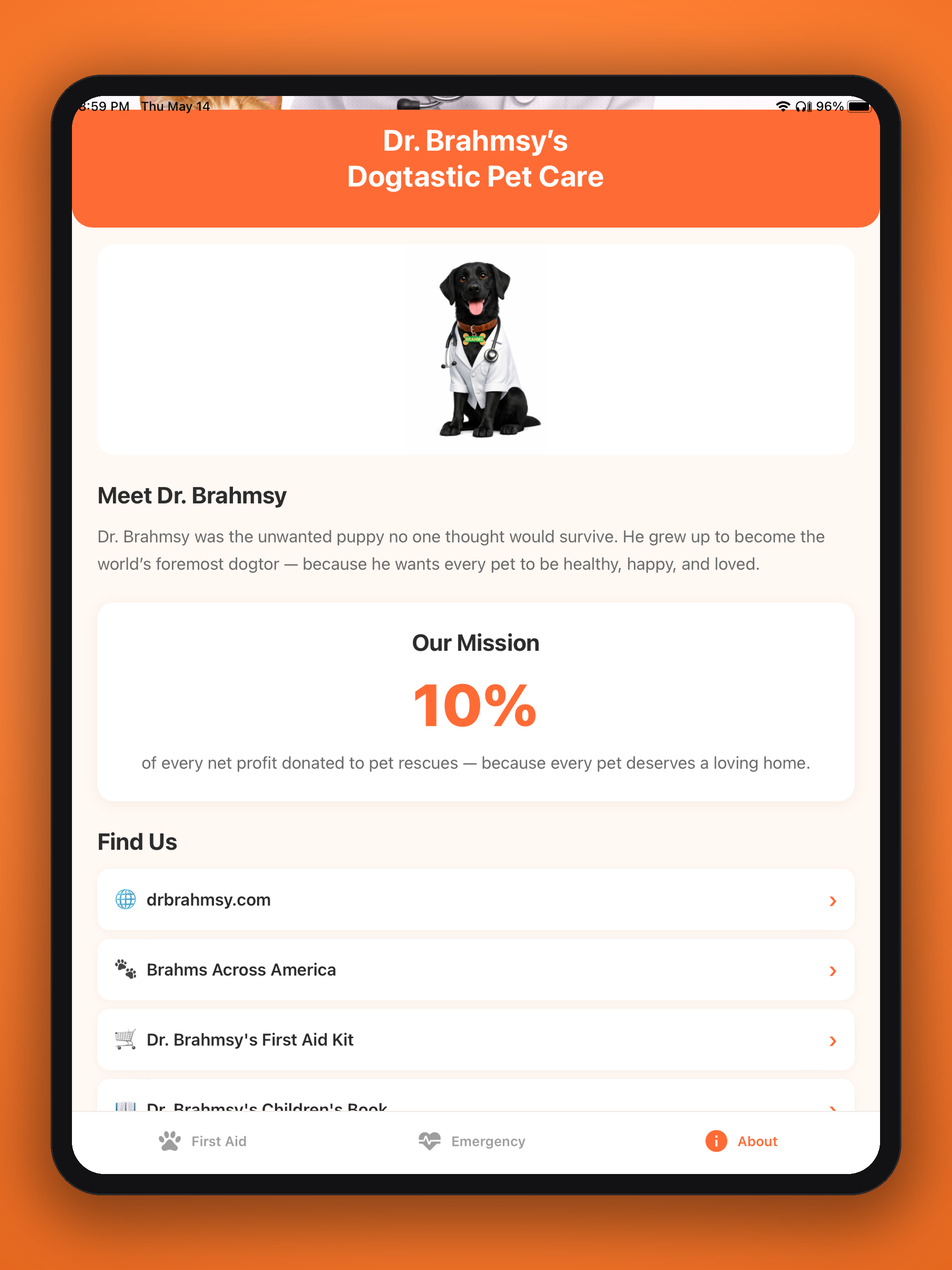 Dr. Brahmsy's Pet First Aid