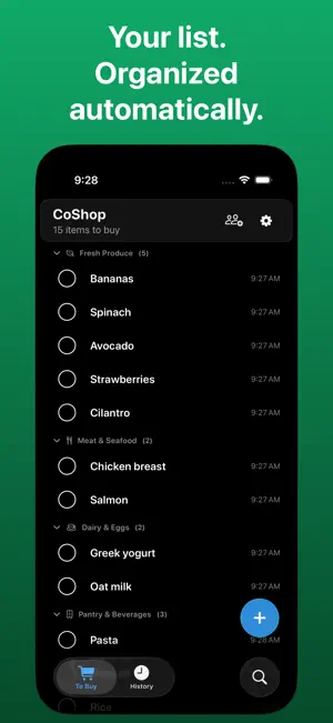 CoShop - Shared Shopping List screenshot 1