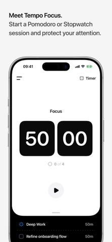 Pomodoro Timer: Tempo Focus iPhone screenshot