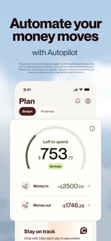 Cleo AI: Cash Advance & Budget iPhone screenshot