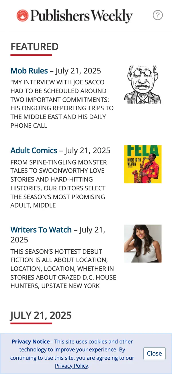 Screenshot #1 pour Publishers Weekly
