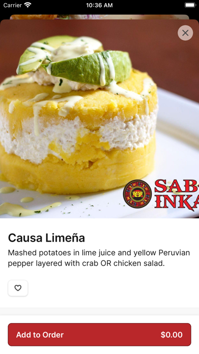 Sabor Inka iPhone screenshot 3 - Food & Drink app