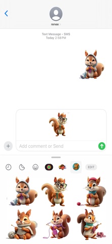 Knitting Squirrel Stickers screenshot