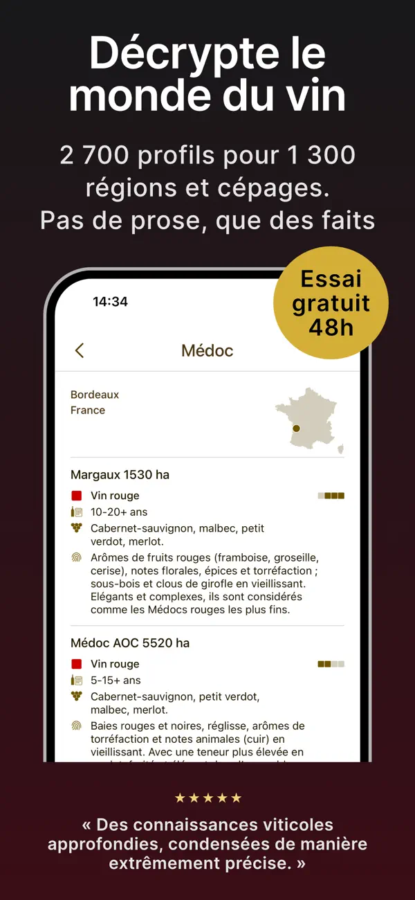 Screenshot #1 pour Profils de Vins & Cépages
