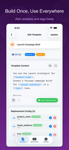 PromptKit - AI Prompt Manager iPhone screenshot