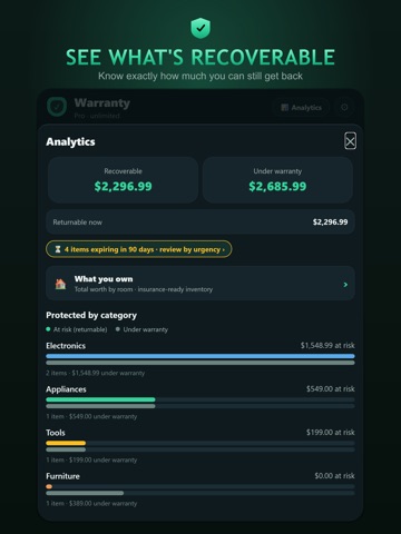 Warranty Tracker & Receipts iPad screenshot
