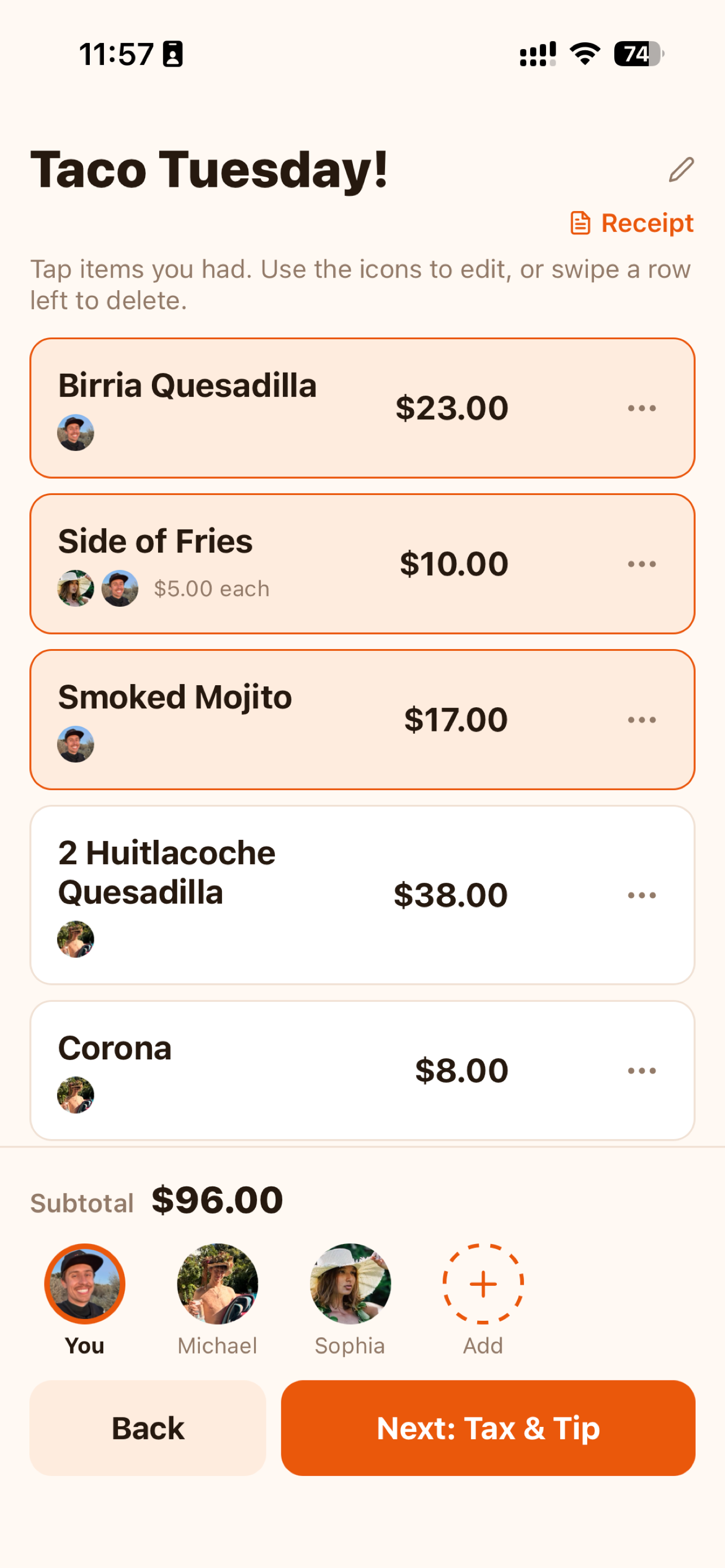 Spwit: Receipt Splitter screenshot 2