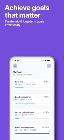 Mirai: Your Goal Tracker screenshot