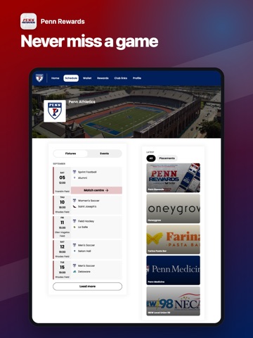 Penn Athletics Rewards iPad screenshot