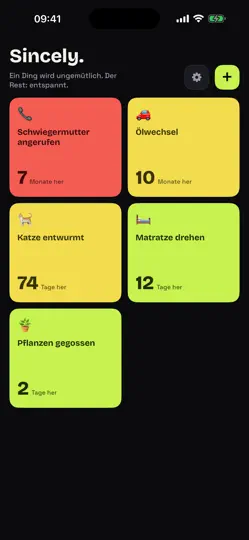 Screenshot von Sincely auf dem iPhone 2
