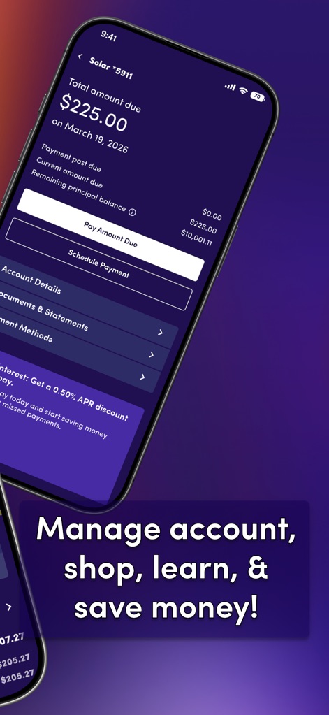 GoodLeap Home - この画面では、ユーザーは支払い詳細の表示を通じて未払い額を確認し、支払いスケジューリング機能を利用して効率的に支払いを管理できます。