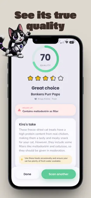 Kira AI: Pet food score screenshot 2