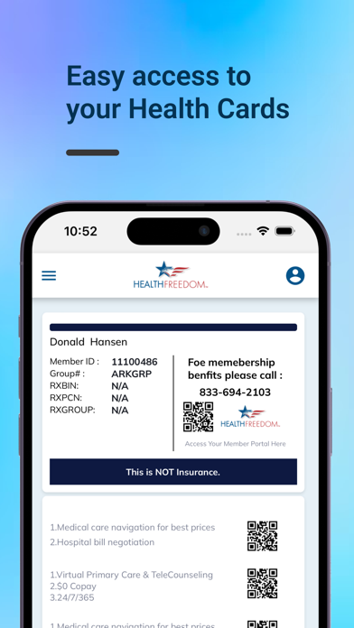 Health Freedom Member Screenshot