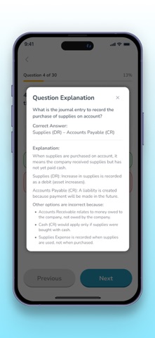 Pass Financial Accounting screenshot